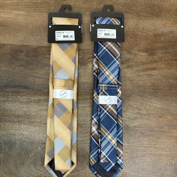 NWT Bespoke Mens Tie PAIR OF 2 Workwear Business Formal - Picture 3 of 9